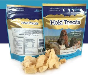 Hoki Photo with treats outside packet